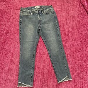 Rebecca Minkoff Cropped Ankle Jeans Raw Hem Blue Size 8P